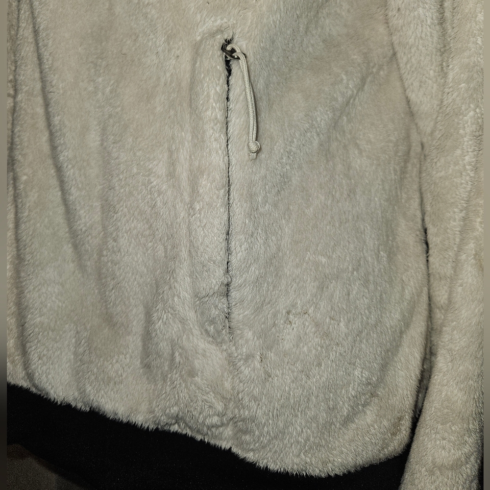 Northface fleece hooded jacket. Black/Cream women's size Large - Picture 7 of 14